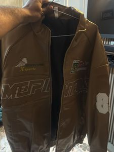 Brown Graphic Print Jacket