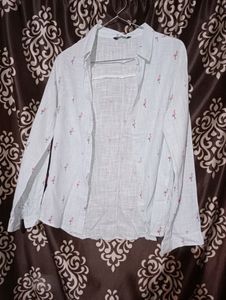 Trendy Straight Line Light Blue Color Shirt
