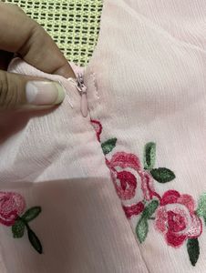 Pink Embroidered Dress