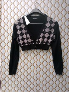 New With Tag Cute Boxy Crop Cardigan