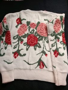 Beautiful Oversized White Woolen Sweater