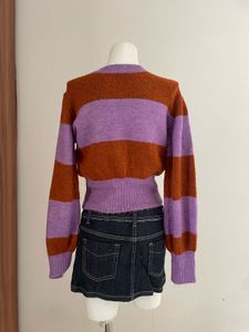 Striped Knit Pullover Sweater