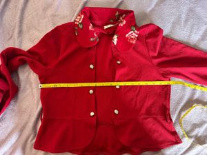 Red Floral Embroidered Jacket