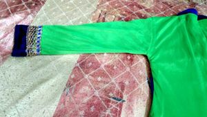 Elegant Green &amp; Royal Blue Traditional Lehenga