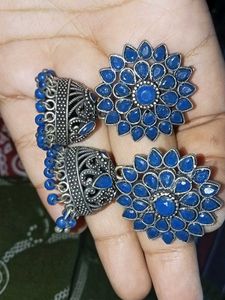 Blue Jhumka Earrings