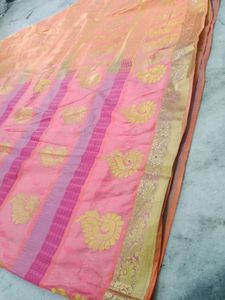 Pink &amp; Gold Sari Fabric