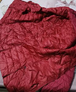 Women Red Quilted Puffer Jacket with hoodie