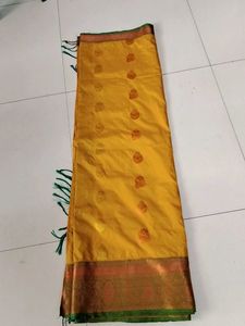 Golden Yellow Soft Silk Saree...