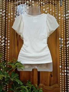 🤍White Tops With Flowy Short Sleeves🤍
