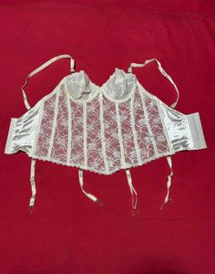 Cream Lace Bustier Corset Set