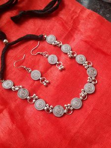 New Oxidised Silver Necklace Set