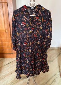 Black Dress With Floral Prints