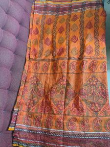 Orange Paisley Print Textile