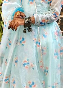 Floral Print Anarkali Set