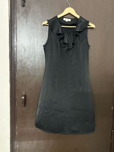 Elegant Black Ruffle Mini Dress