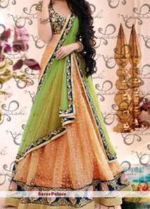 Elegant Peach Lehenga Choli Set