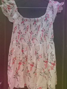 Floral Pink And White Hued Feminine Top