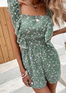 Floral Green Romper