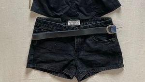 Black Denim Shorts