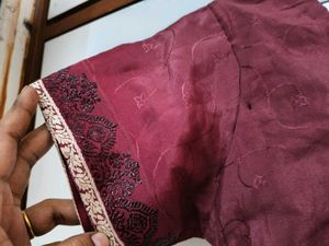 Beautiful Mave-Maroon Garden Silk Saree Wid Blouse