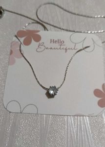 Silver Solitaire Necklace