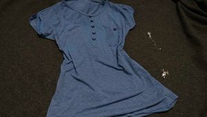 Fitted Preloved Top✨ Blue Half Sleeve