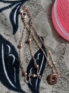 Two Layered Necklace With Bracelet And Earrings