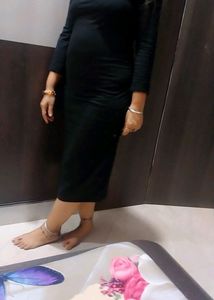 Black Bodycon Dress Waist 32 Lil Strechy