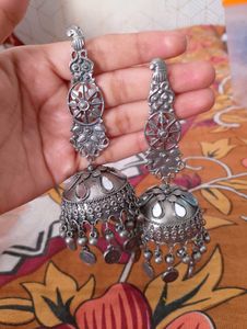 Ethnic Silver Jhumka ✨