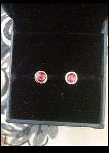 925 Ruby Stud Earrings In Sterling Silver