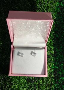 Pure Silver Stud Earrings - Princess Cut