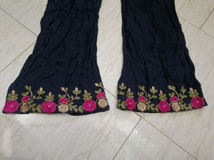 Beautiful Black Gown Middle Cutt Kurta With Plazo