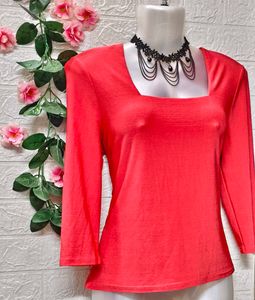 🎁Buy Two Get One Free🎁Red Square Neck Top