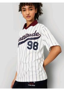 Oversized Striped Polo jersey aesthetic 2X