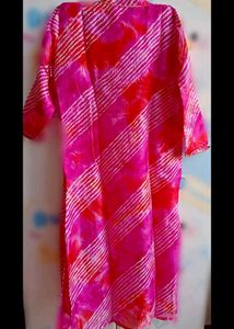Pink Leheriya Kurti