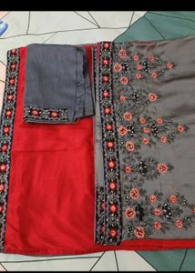 New Saree With Fall Pico And Blouse Piece