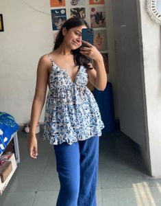 Floral Ruffle Tank Top