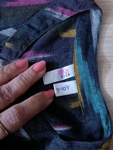 Stylish Ikat Print Frock for 9-10 years