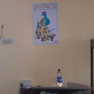 beautiful peacock drawing poster made by real DAL.