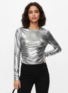 Silver Long Sleeve Top