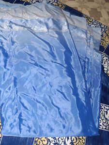 Blue Crape Saree