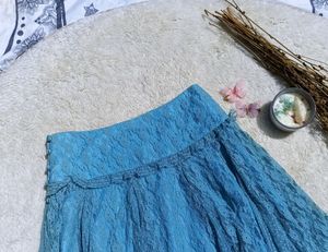 Y2K Blue Lace Mini Skirt Fairycore Coquette
