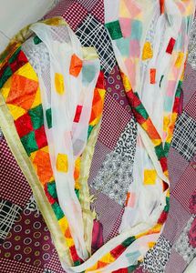 White Multicolour Dupatta