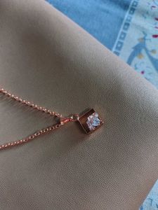 Rose Gold Square Pendant Necklace