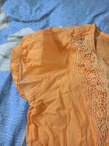 Short Kurti Tunic Orange Colour Small-Medium Size