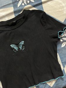 Cute Black Butterfly Top