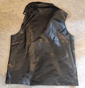 Chic Black faux leather Vest