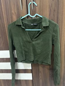 Zara Green Long Sleeve Top