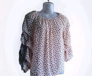 Rose Floral Printed Western Top