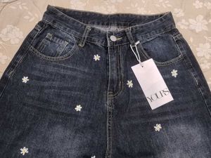 Floral Embroidered Wide Leg Jeans